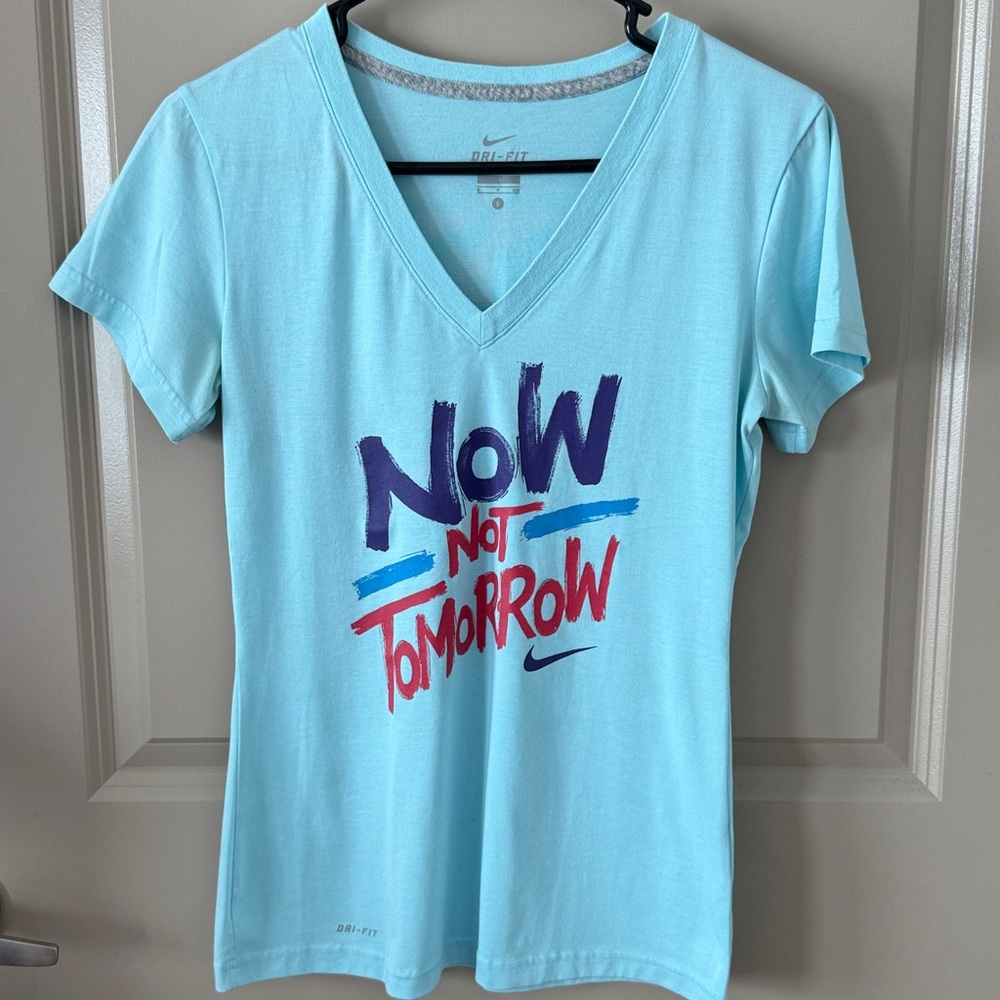 Nike Dri Fit  Aqua Graphic V-Neck Tee